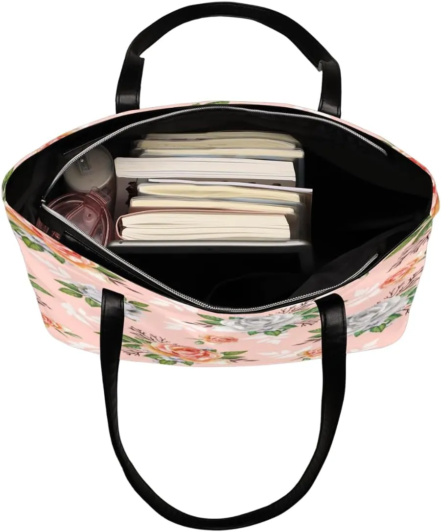 Leather Tote Bag for Women Fashion Shoulder Bag Purses and Handbags Large Capacity Satchel Bags for Work Travel