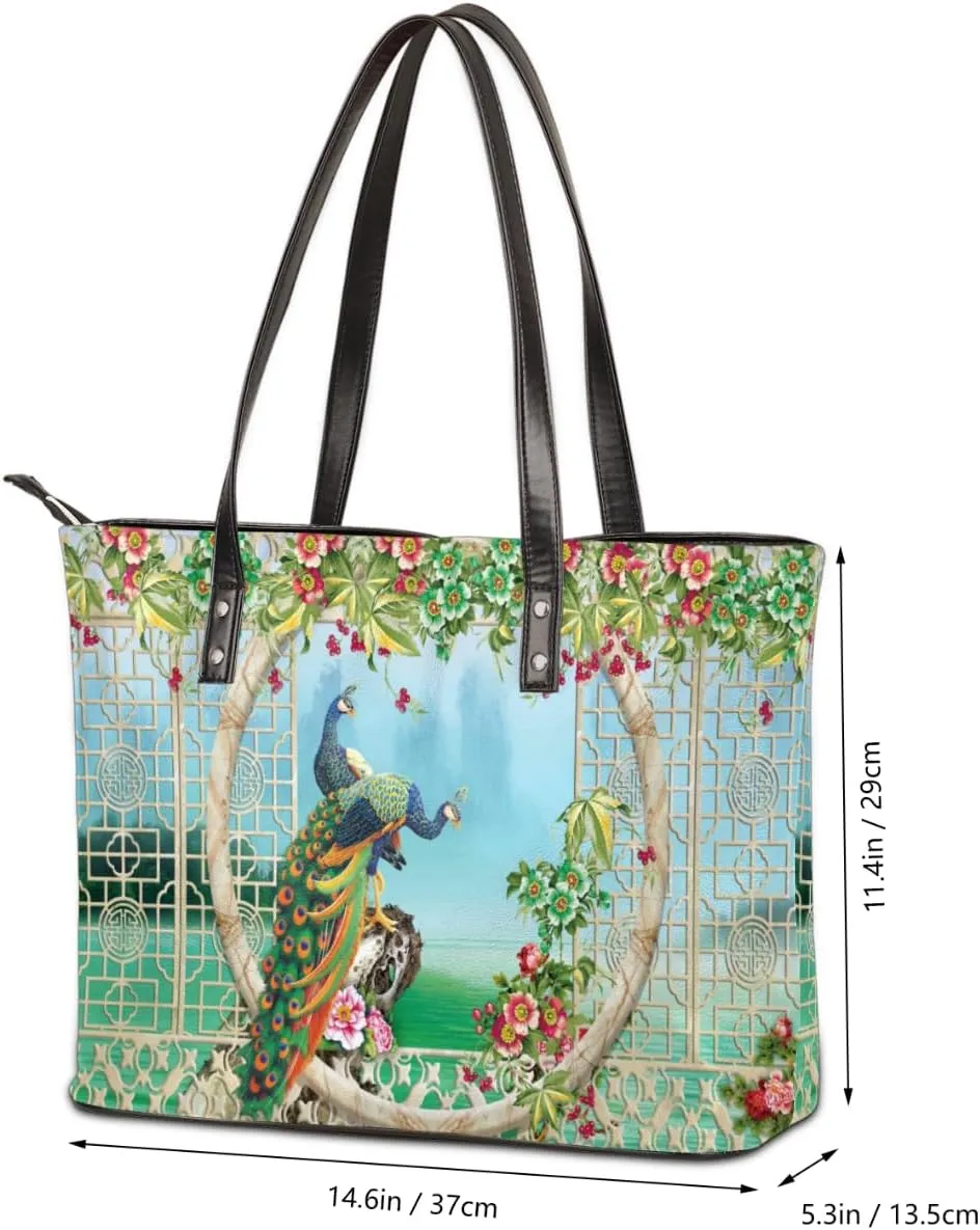 Leather Tote Bag for Women Fashion Shoulder Bag Purses and Handbags Large Capacity Satchel Bags for Work Travel