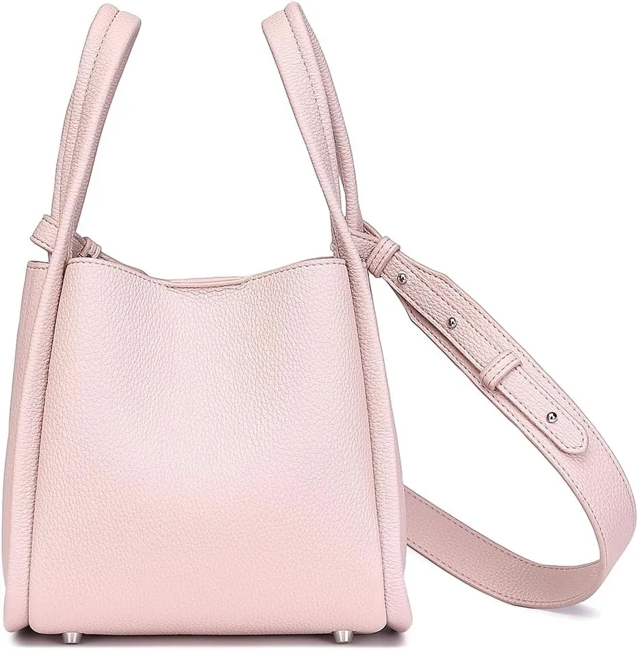 Leather Tote Bag Slouchy Handbag with Zipper Stylish for Women's