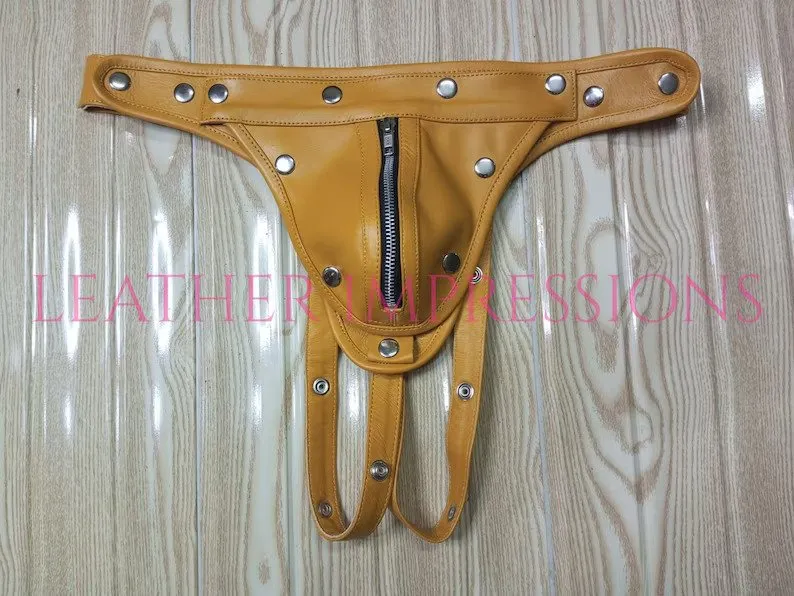 Leather Zipped Jockstrap | BDSM Underwear Fetish