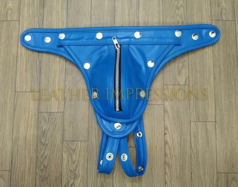 Leather Zipped Jockstrap | BDSM Underwear Fetish