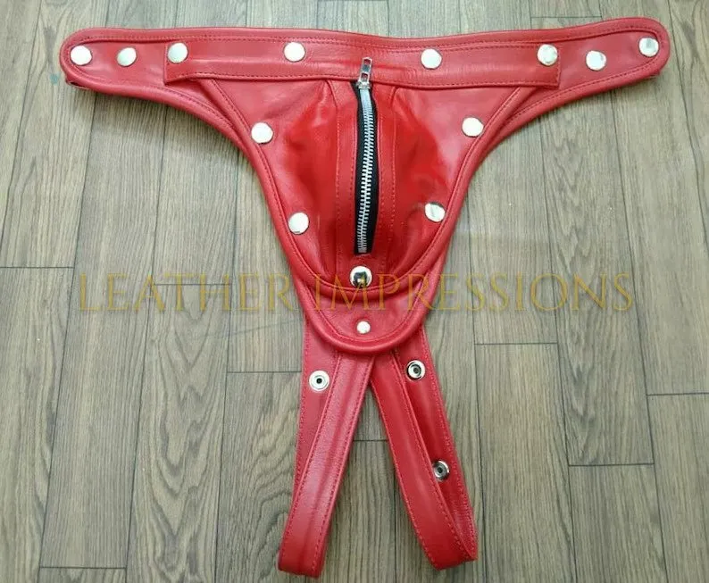 Leather Zipped Jockstrap | BDSM Underwear Fetish