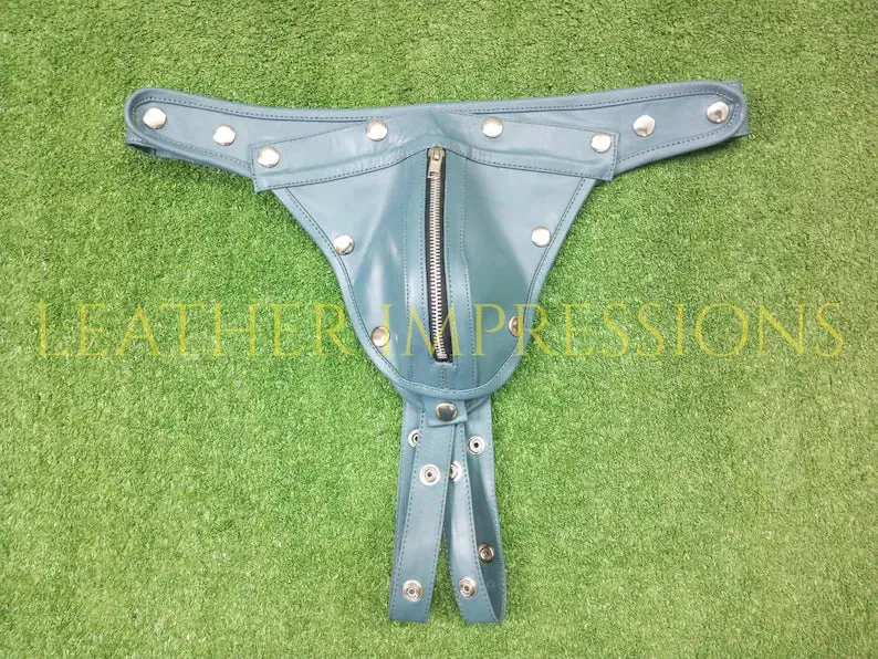 Leather Zipped Jockstrap | BDSM Underwear Fetish