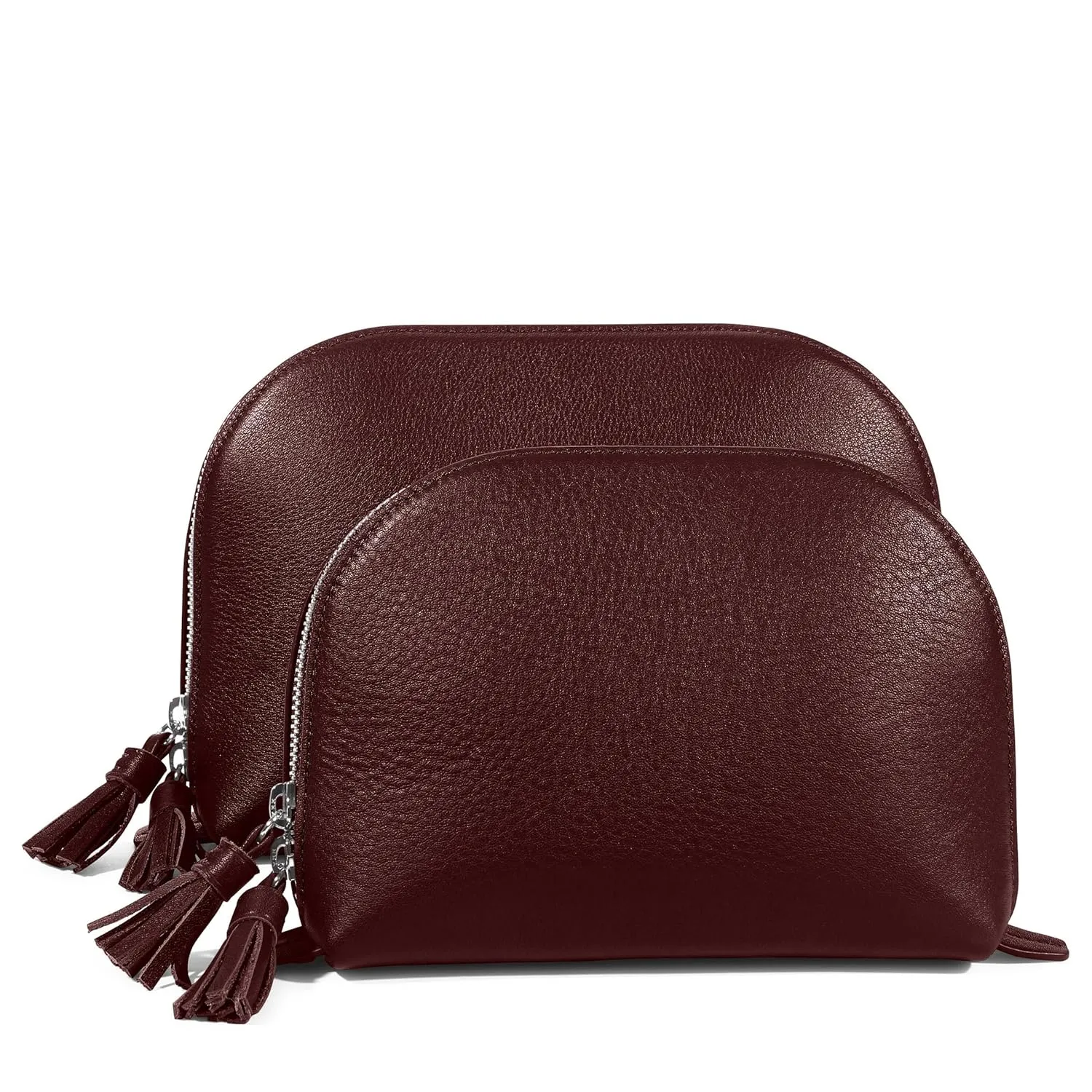 Leatherology Bordeaux Clamshell Makeup Bag Set
