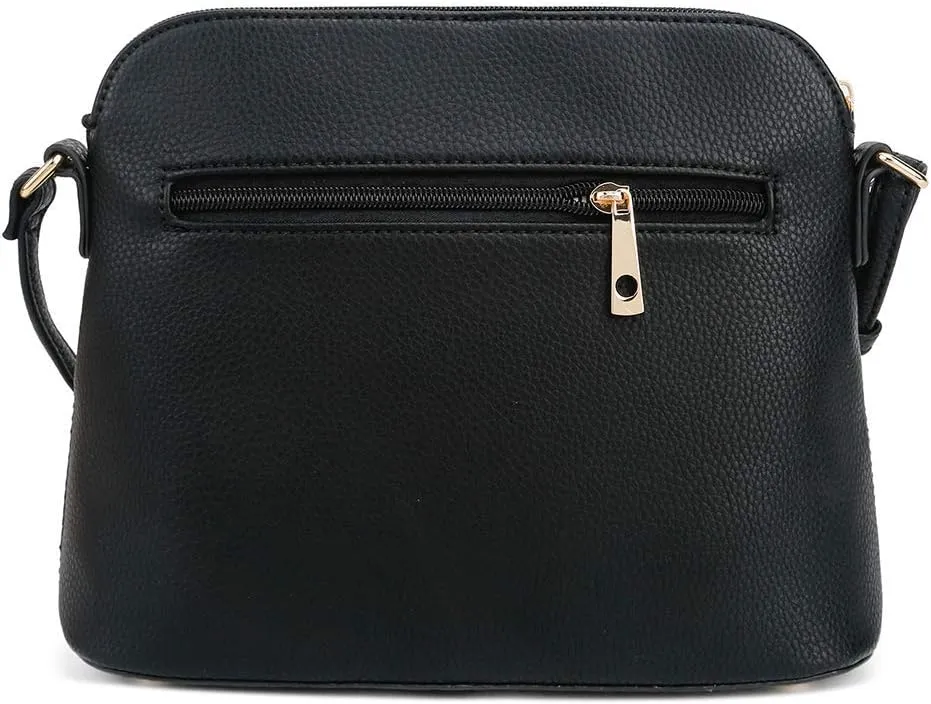 Lightweight Medium Dome Crossbody Bag with Tassel Zipper Pocket Adjustable Strap