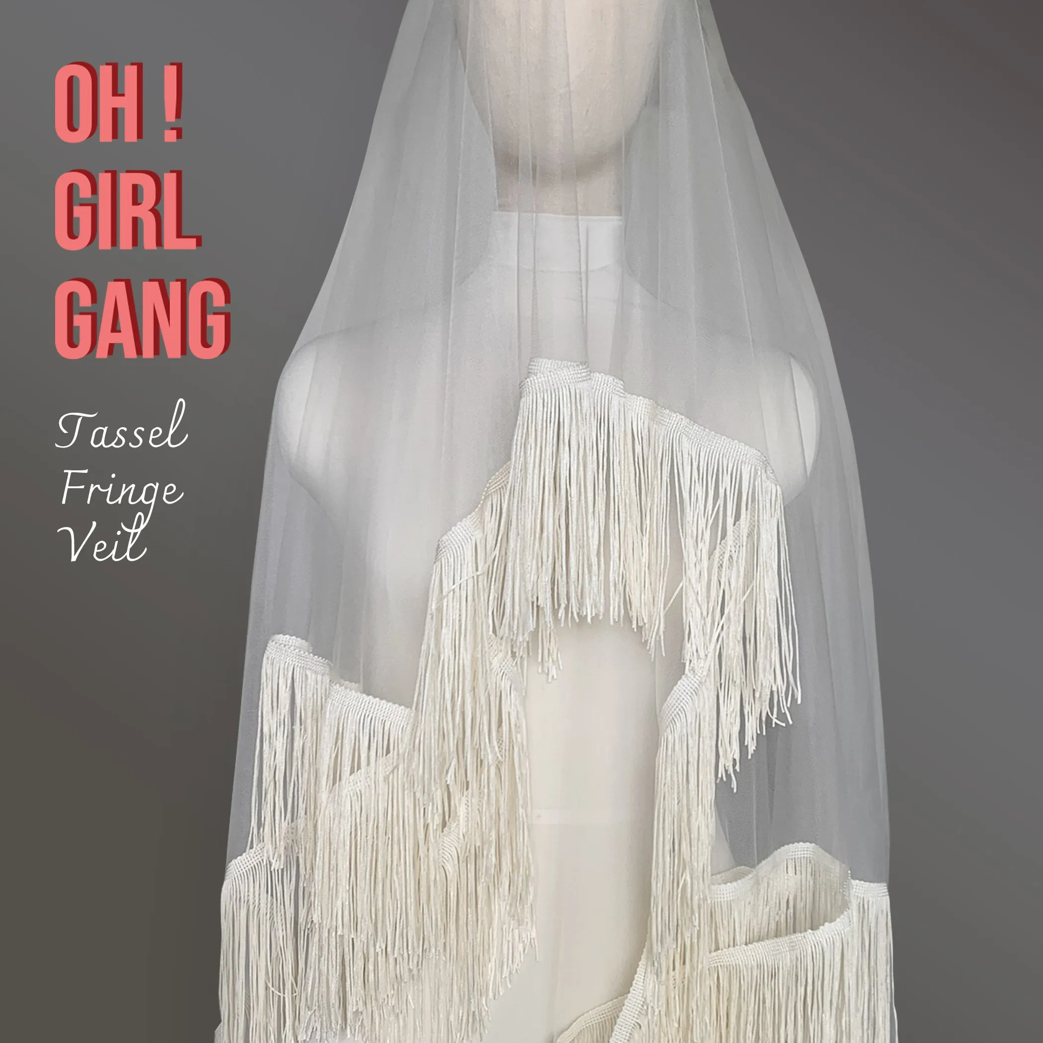 Lilac Fringe veil, Bohemian Tassel Bridal Veils