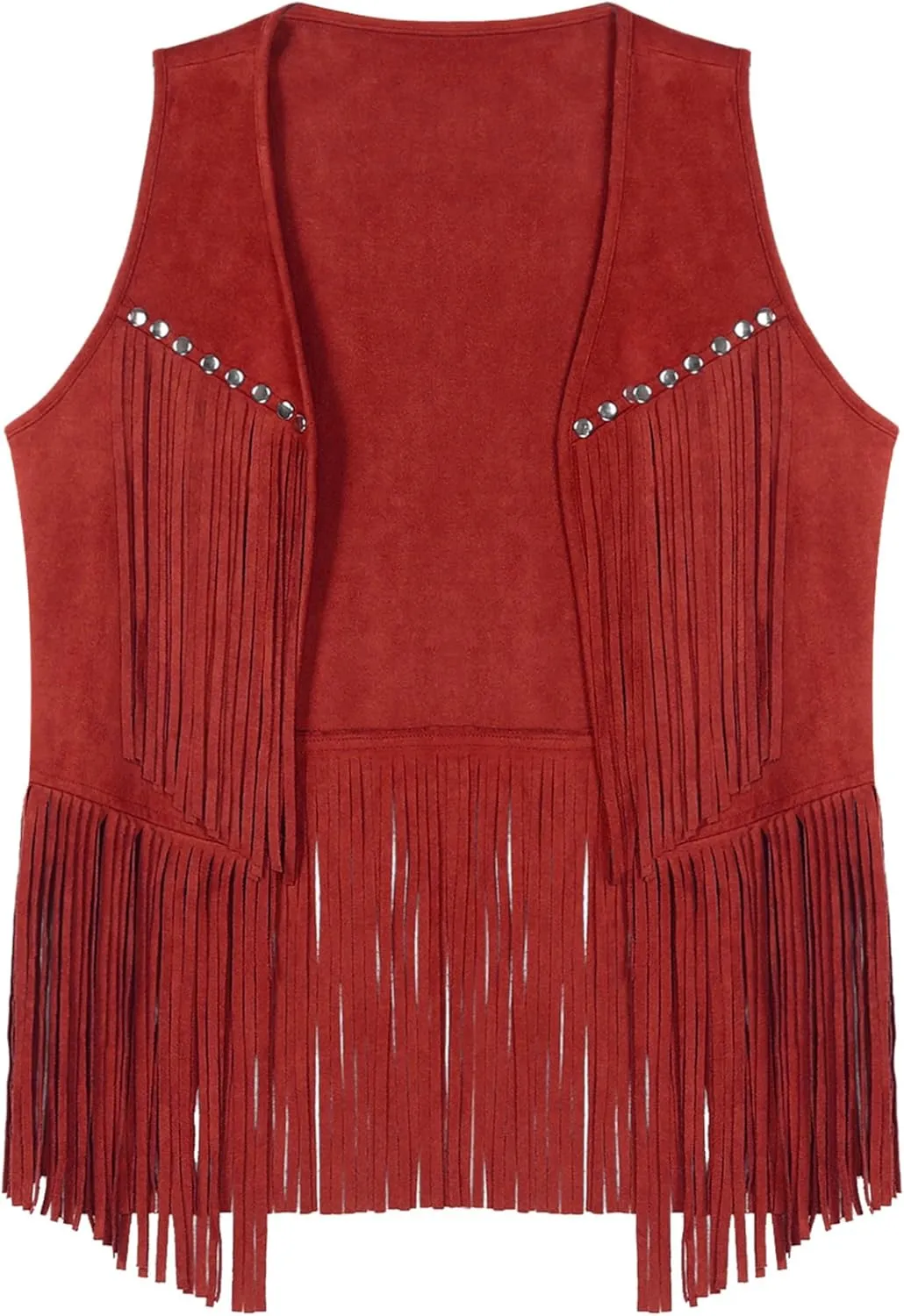 Linjinx Men's Cowboy Costume Fringe Waistcoat Faux Suede Sleeveless Vest Halloween Cosplay Outfits