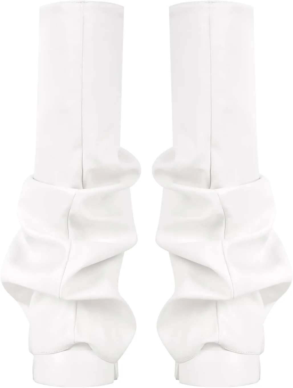 LISHAN Women's Platform Block Heels Mid Calf Slouchy Fold Down Boots