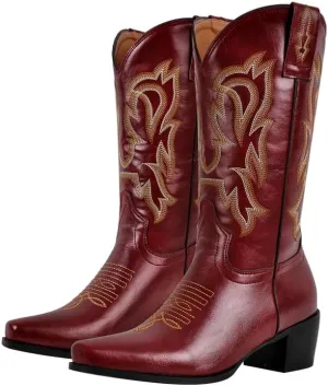LISHAN Women's Western Boots Cowboy Cowgirl Boots