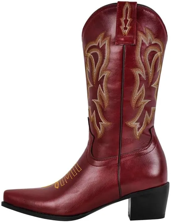 LISHAN Women's Western Boots Cowboy Cowgirl Boots