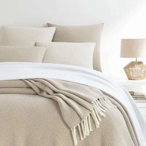 Logan Sand Blanket, Twin Size, Neutral Solid Pattern