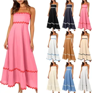 Long Dresses for Women 2025 Trendy Sexy Halter Y2K Maxi Dresses Casual Loose Summer Tank Sundresses Wedding Dress