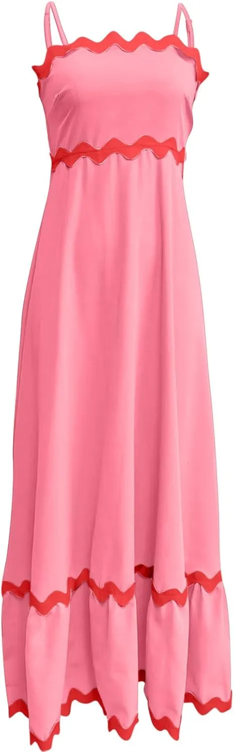 Long Dresses for Women 2025 Trendy Sexy Halter Y2K Maxi Dresses Casual Loose Summer Tank Sundresses Wedding Dress