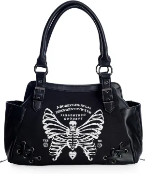 Lost Queen Skeleton Butterfly Top Handle Handbag