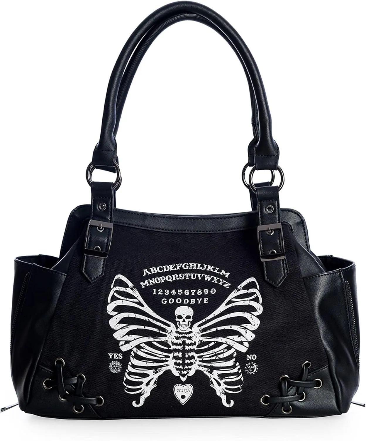 Lost Queen Skeleton Butterfly Top Handle Handbag