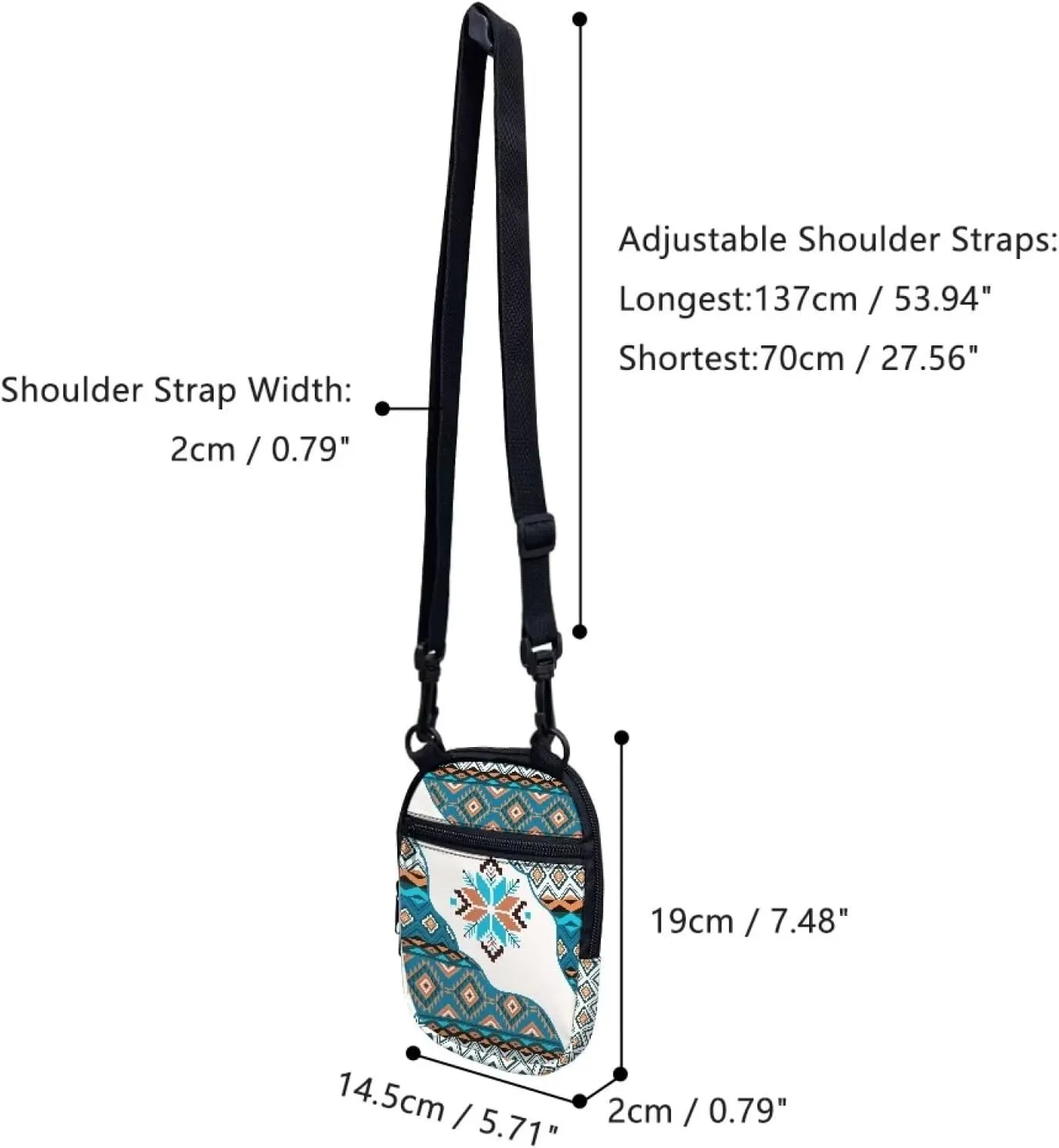 Lotusorchid Sling Cell Phone Purse, Crossbody Mini Wallet Purse Shoulder Handbag with Adjustable Straps