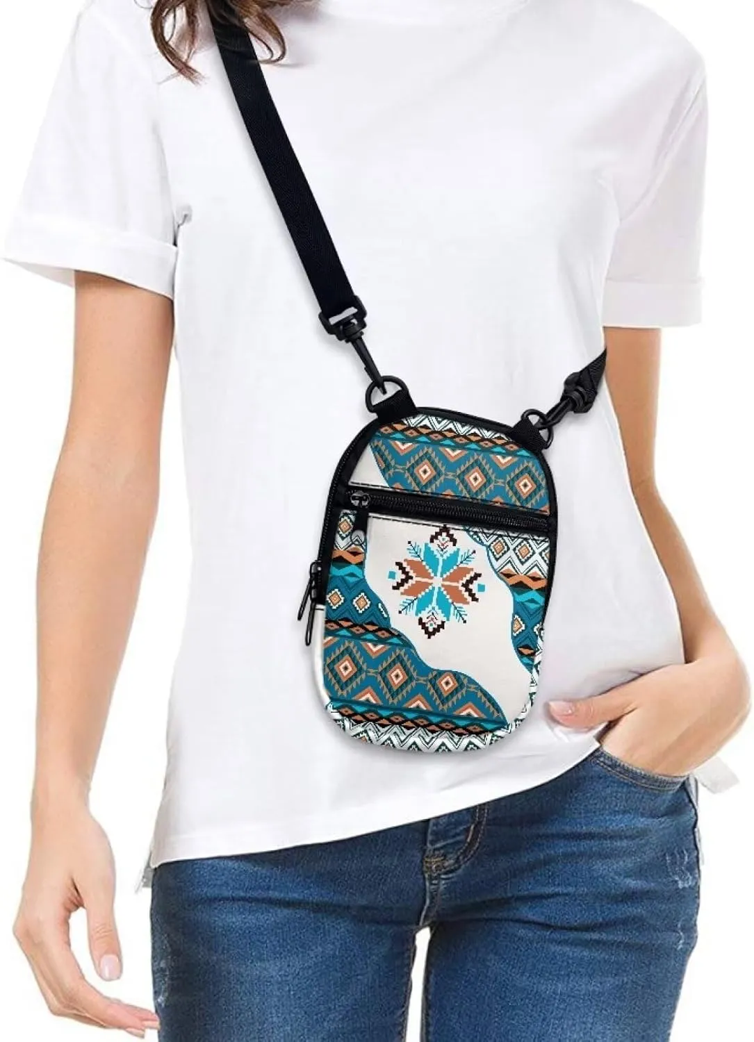 Lotusorchid Sling Cell Phone Purse, Crossbody Mini Wallet Purse Shoulder Handbag with Adjustable Straps