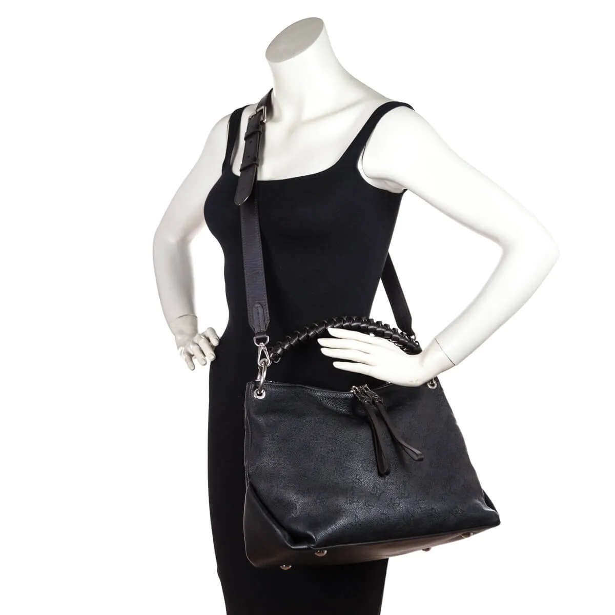 Louis Vuitton Black Mahina Beaubourg Hobo MM