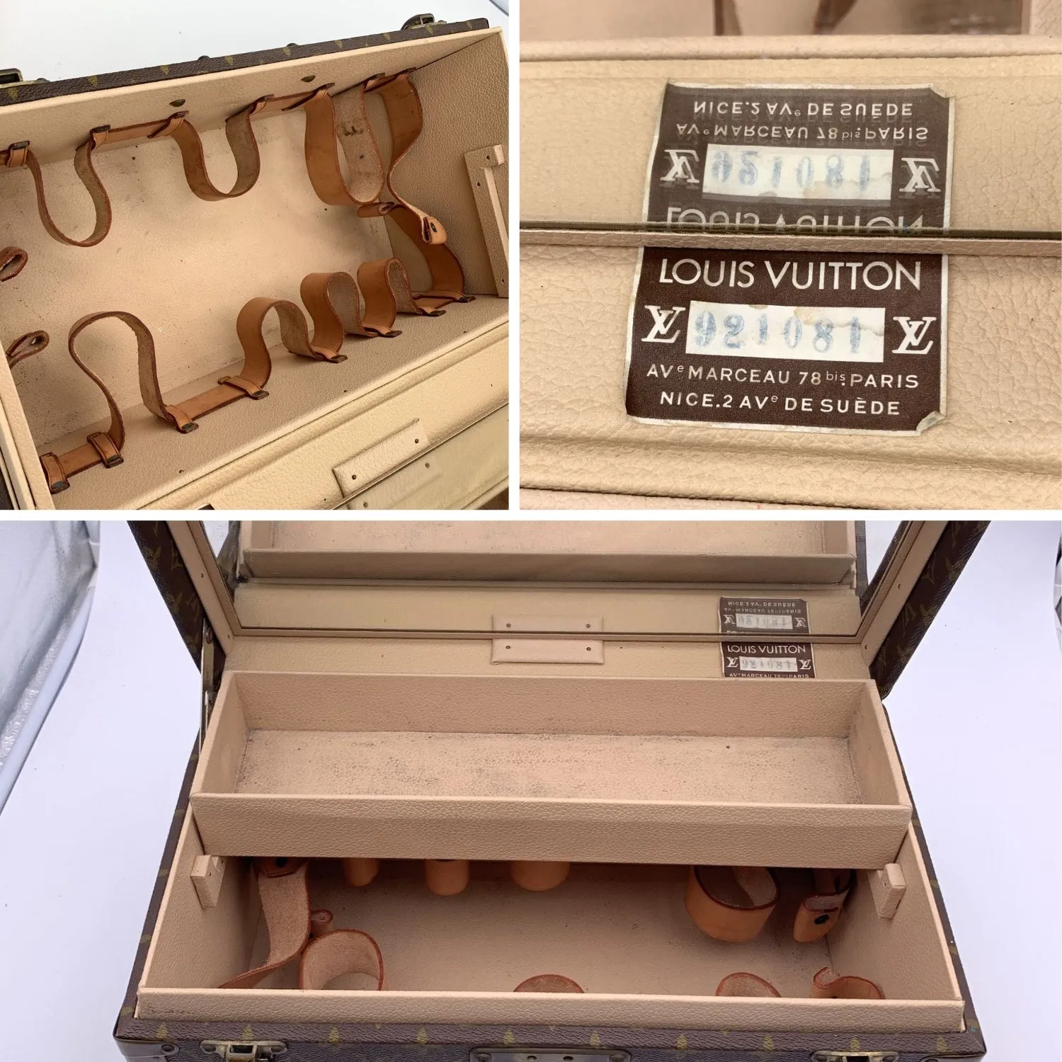 LOUIS VUITTON Vintage Monogram Train Case Boite Bouteille Et Glace
