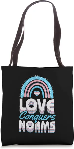 Love Conquers Norms Transgender Pride Boho Bohemian Rainbow Tote Bag