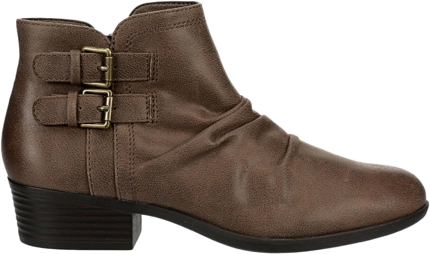 Lyla - Women's Leather Low Heel Zip-up Ankle Booties