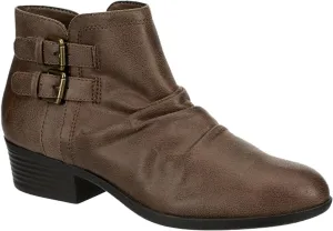 Lyla - Women's Leather Low Heel Zip-up Ankle Booties