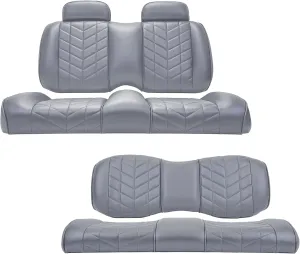 MADJAX Aviator Golf Cart Seat Cushion Kit Compatible with ICON i40/i40F/i40L with Factory Installed Rear Seat Kits | Front & Rear Premium Seat Back & Bottom Assemblies | Graphite