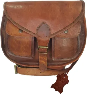 Madosh, Women's Genuine Leather Bag Shoulder Crossbody Brown Daily Cross-Over Brown Handmade Side Sling Handbag
