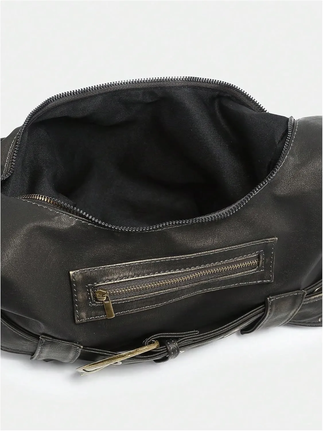 MakeMeChic Women's PU Leather Single Strap Zipper Vintage Medium Shoulder Bag Tote Handbags