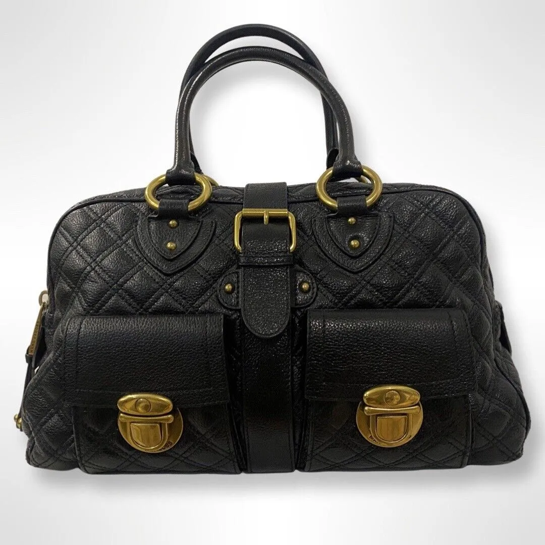 MARC JACOBS VENETIA QUILTED LEATHER SATCHEL