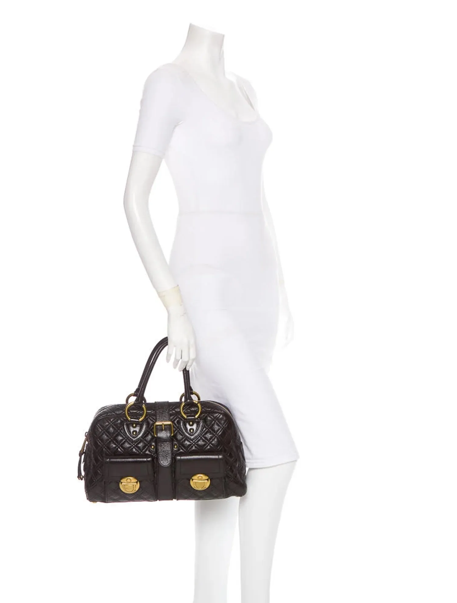 MARC JACOBS VENETIA QUILTED LEATHER SATCHEL