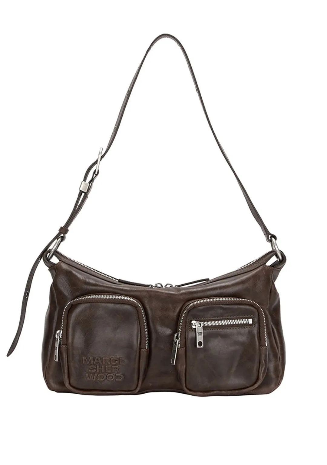 MARGESHERWOOD OUTPOCKET HOBO WASHED BROWN PULL UP
