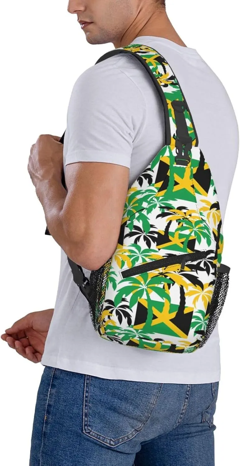 Marijuana Weed Leaf Chest Bags Crossbody Sling Bag Shoulder Bag Travel Hiking Daypack For Men Women