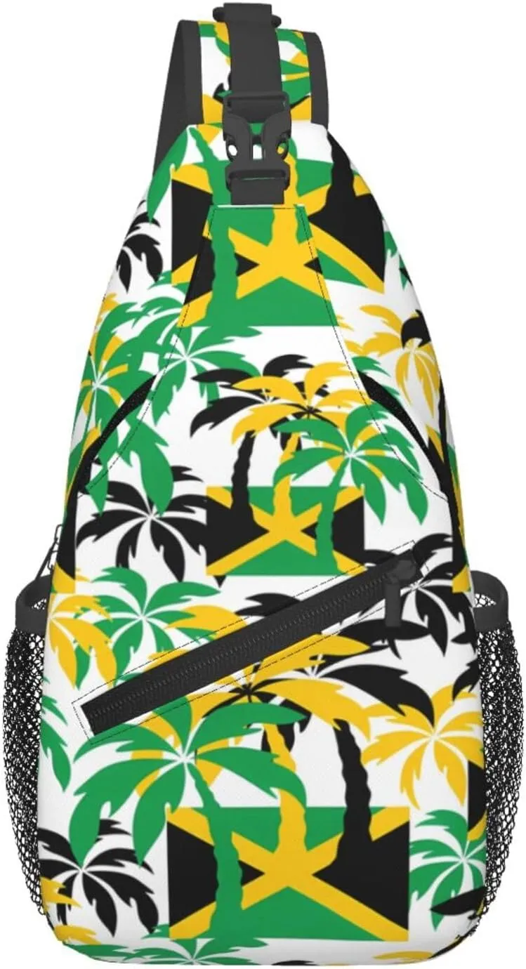 Marijuana Weed Leaf Chest Bags Crossbody Sling Bag Shoulder Bag Travel Hiking Daypack For Men Women