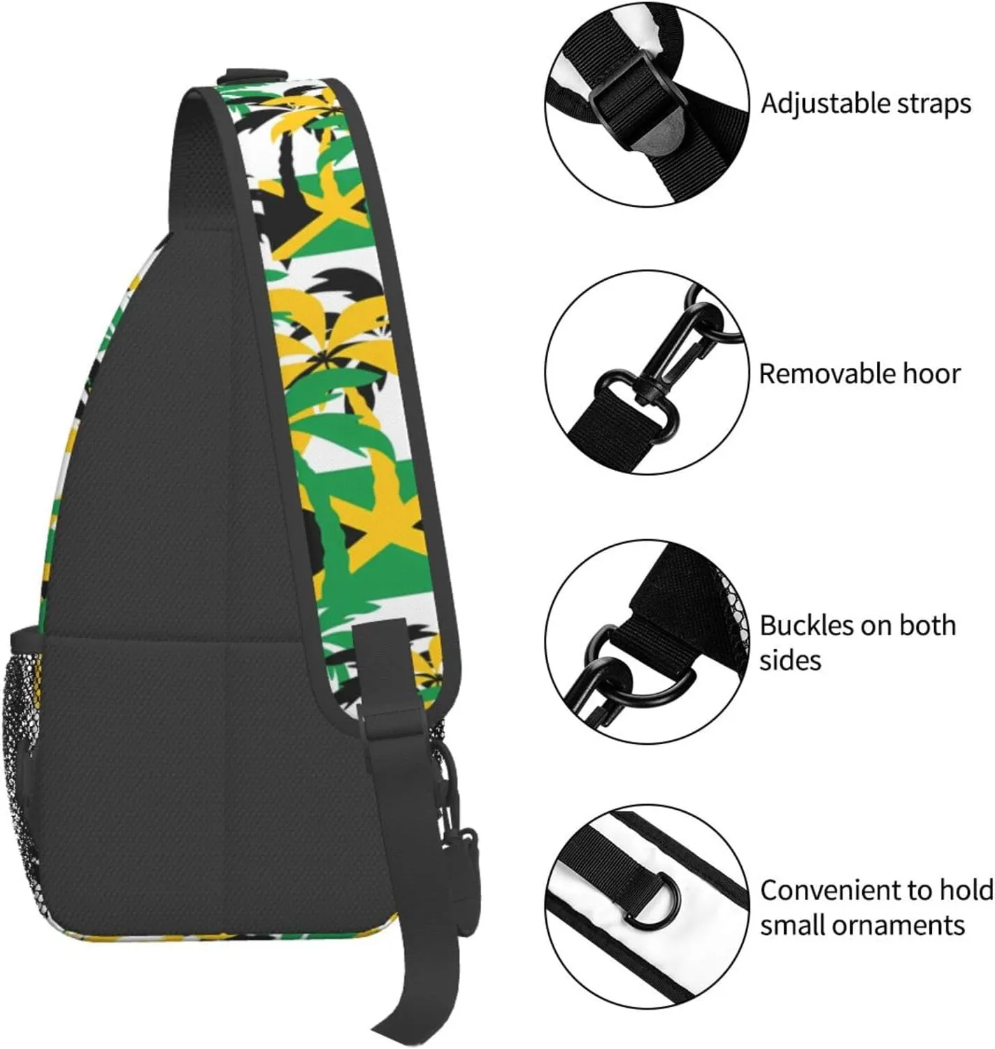 Marijuana Weed Leaf Chest Bags Crossbody Sling Bag Shoulder Bag Travel Hiking Daypack For Men Women