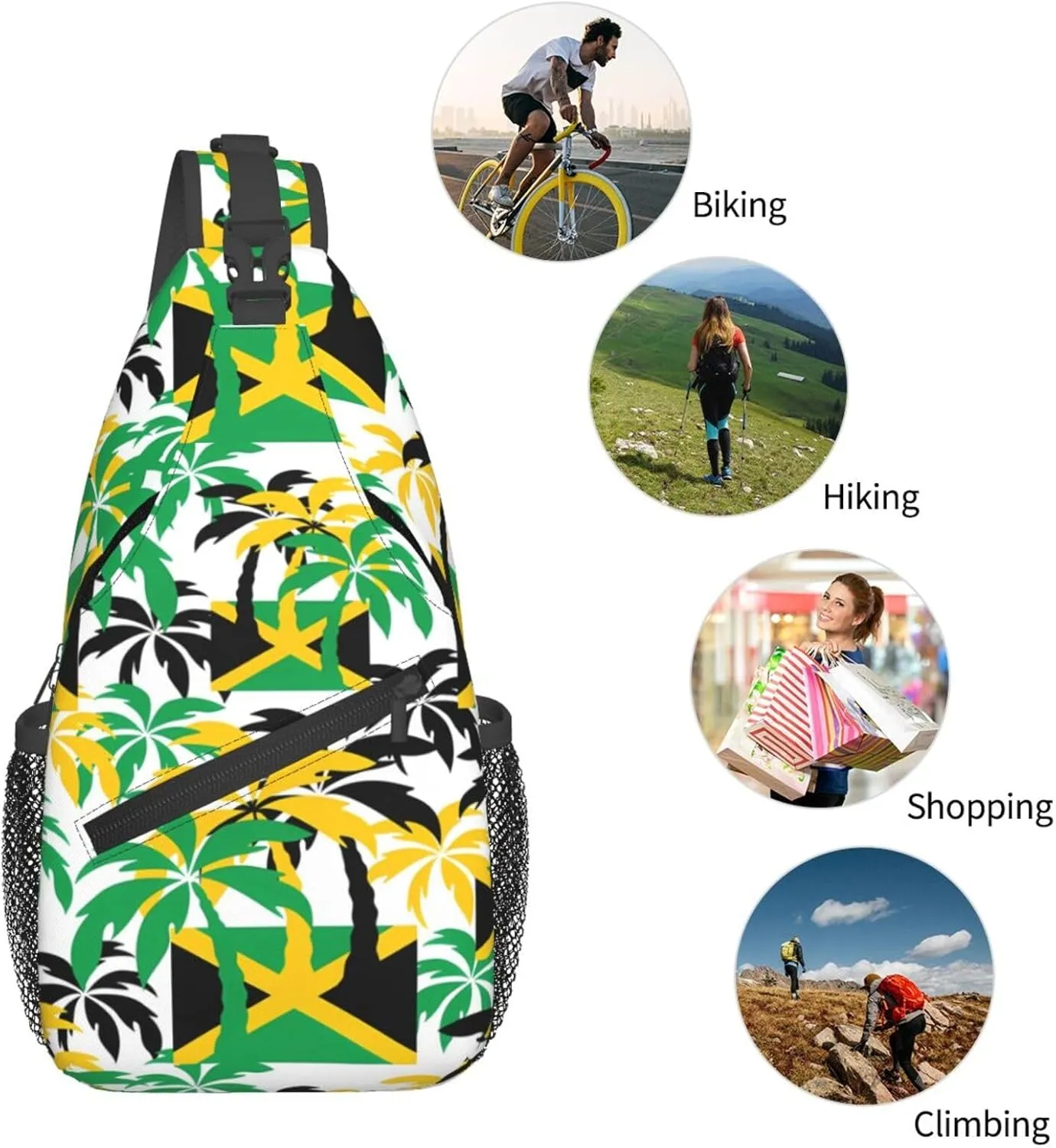 Marijuana Weed Leaf Chest Bags Crossbody Sling Bag Shoulder Bag Travel Hiking Daypack For Men Women