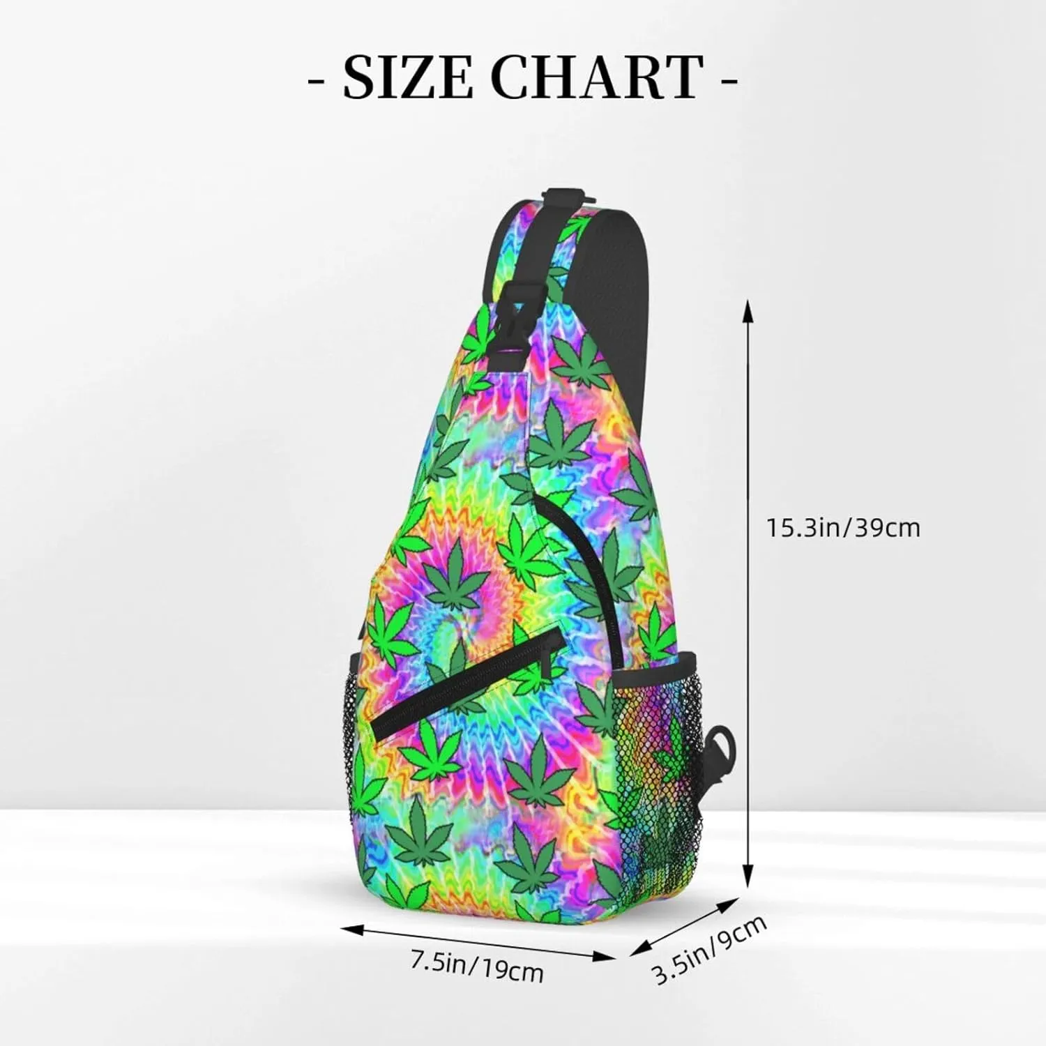 Marijuana Weed Leaf Chest Bags Crossbody Sling Bag Shoulder Bag Travel Hiking Daypack For Men Women