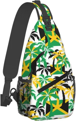 Marijuana Weed Leaf Chest Bags Crossbody Sling Bag Shoulder Bag Travel Hiking Daypack For Men Women