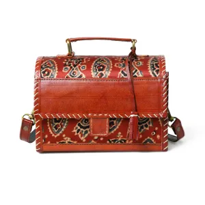 Maroon Mystique Ajrakh Satchel Purse