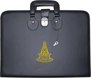 Masonic Apron and Chain Collar Case Leather Past Master (Embroidered) MM, Provincial Size – Freemason Carrying Bags