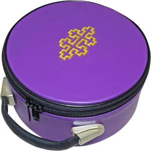 Masonic Scottish Rite 33rd Degree Crown Cap Case Purple (Gold Embroidered Salem cross) Hat Carrying Box