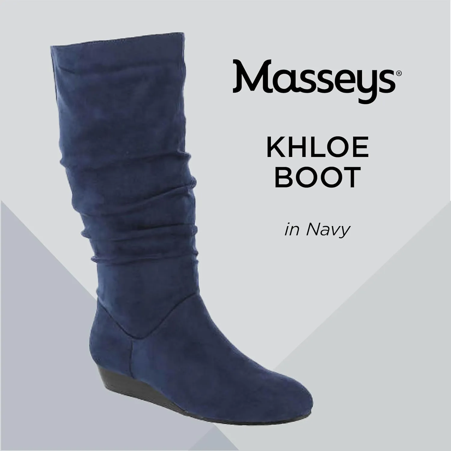 Masseys Women's Khloe Slouchy Mid Calf Wedge Boot