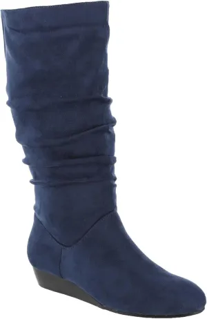 Masseys Women's Khloe Slouchy Mid Calf Wedge Boot