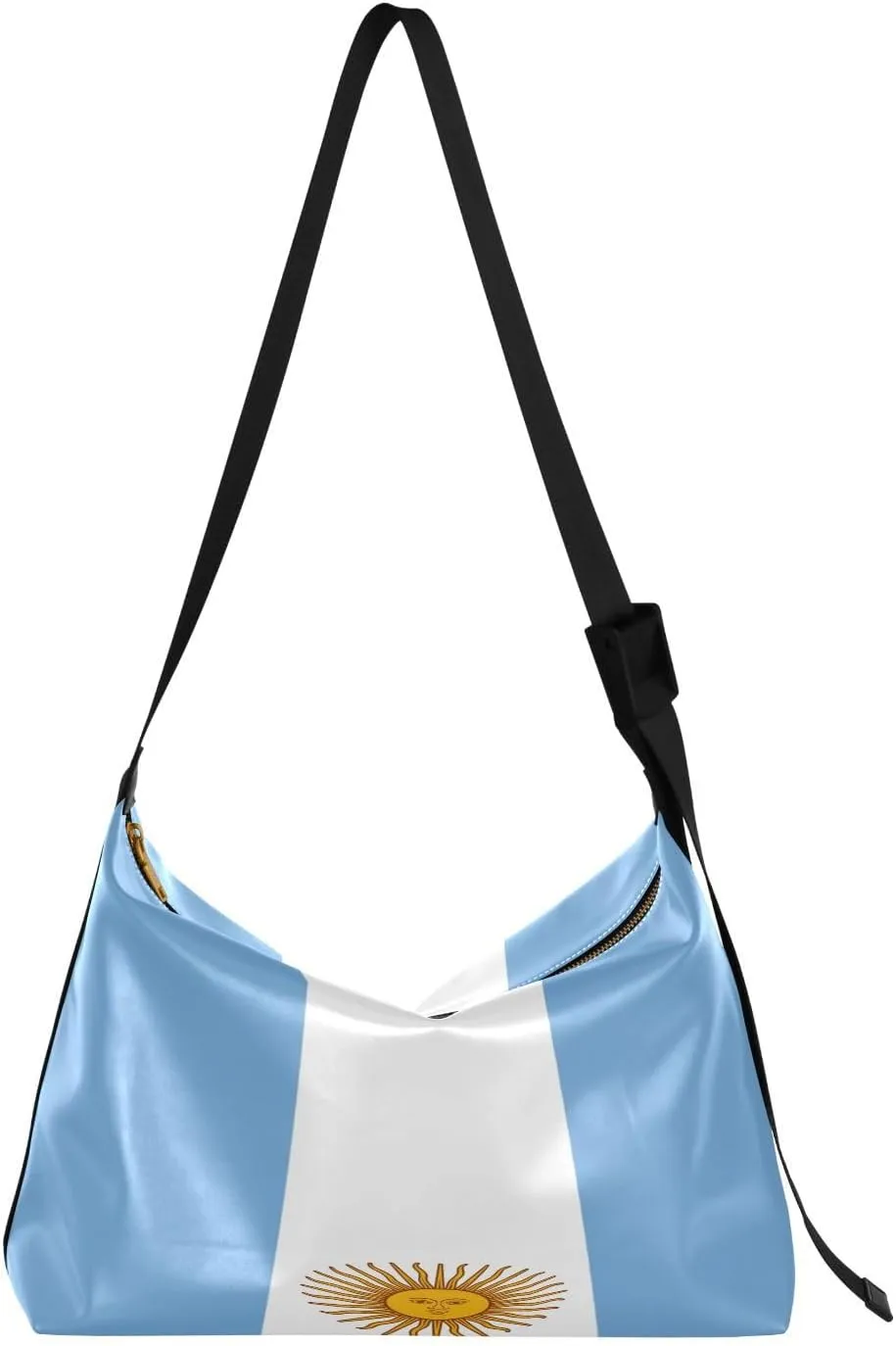 MCHIVER Flag Hobo Shoulder Bag for Women Men PU Leather Crossbody Bag Slouchy Tote Handbags for Working Shopping Traveling
