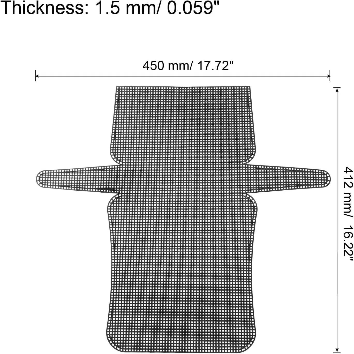 MECCANIXITY 2Pcs Plastic Mesh Canvas Sheet 6 Count 49.6 cm/ 19.5" for Crochet Bag Making Crossbody Bag Blank Canvas for Embroidery Needlepoint, Bag, Knit Crochet Mesh, Black