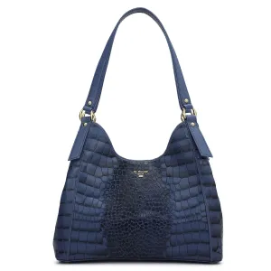 Medium Croco Leather Hobo - Stardust