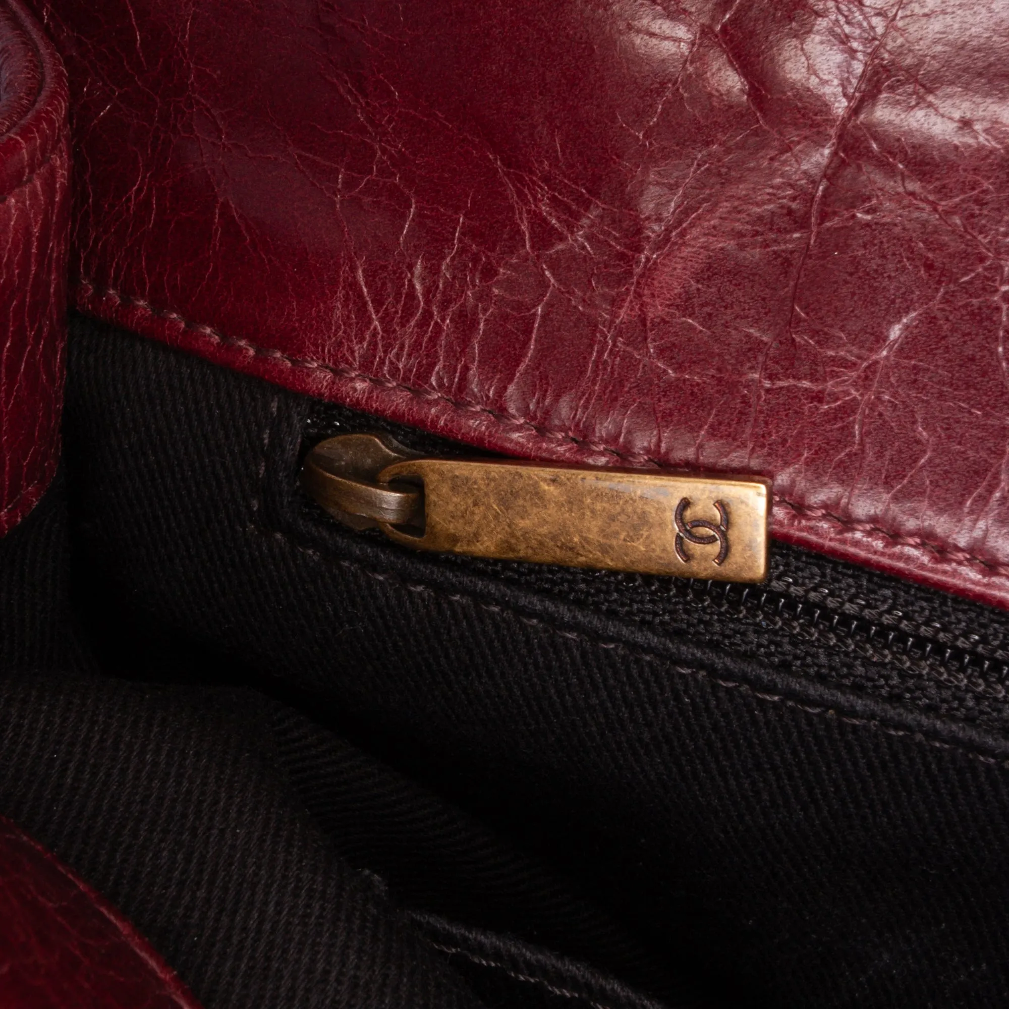 Medium Glazed Calfskin Castle Rock Top Handle Flap