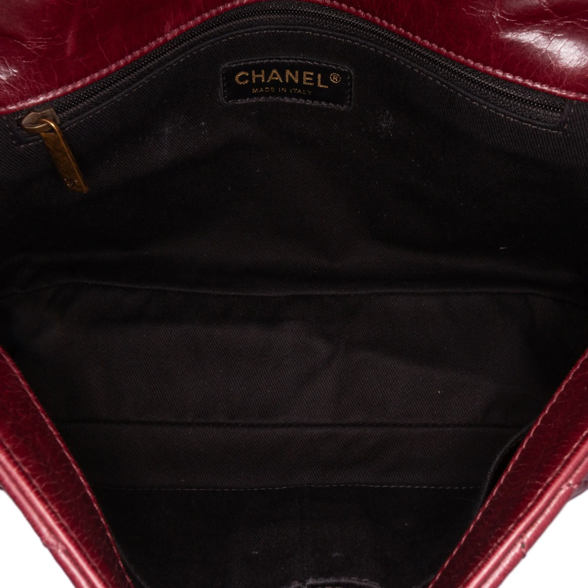 Medium Glazed Calfskin Castle Rock Top Handle Flap