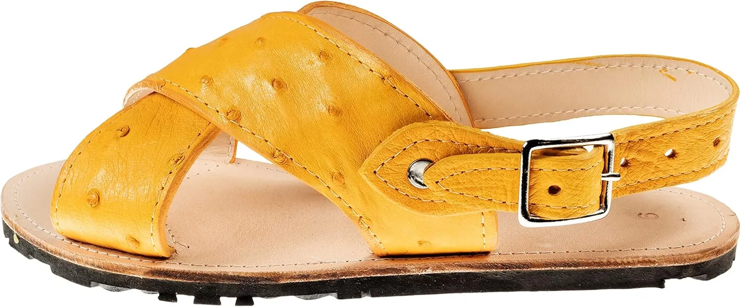 Men Exotic Sandals Genuine Ostrich Leather Huaraches Piel Avestruz