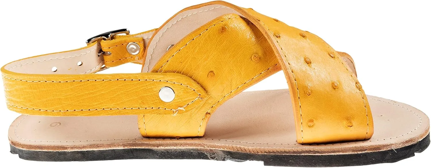Men Exotic Sandals Genuine Ostrich Leather Huaraches Piel Avestruz